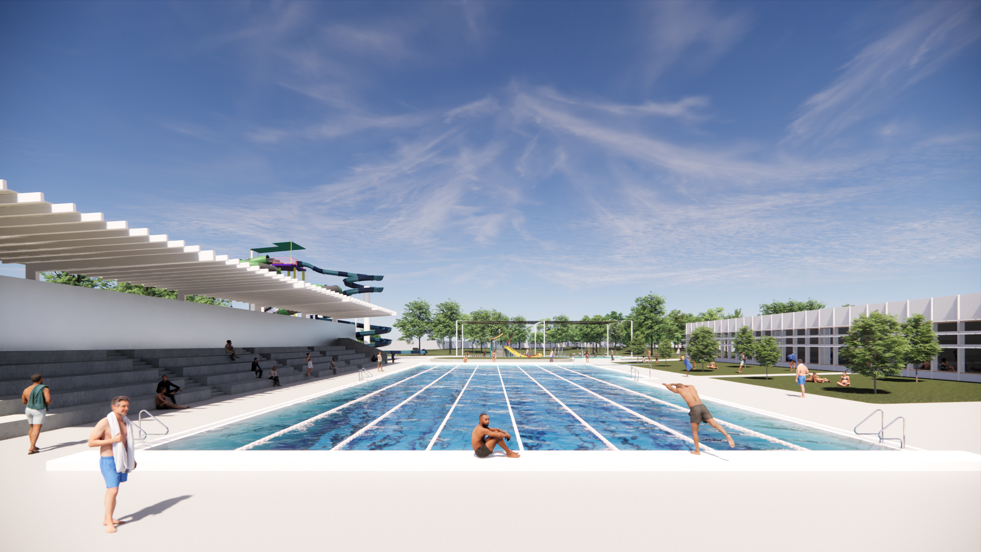 image showing a generated display plan for the new pool area