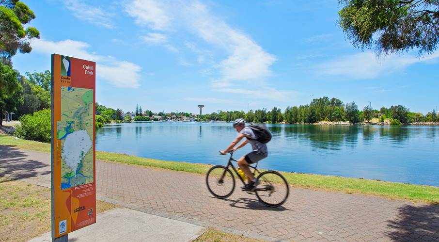 Bike rider in Cahill Park