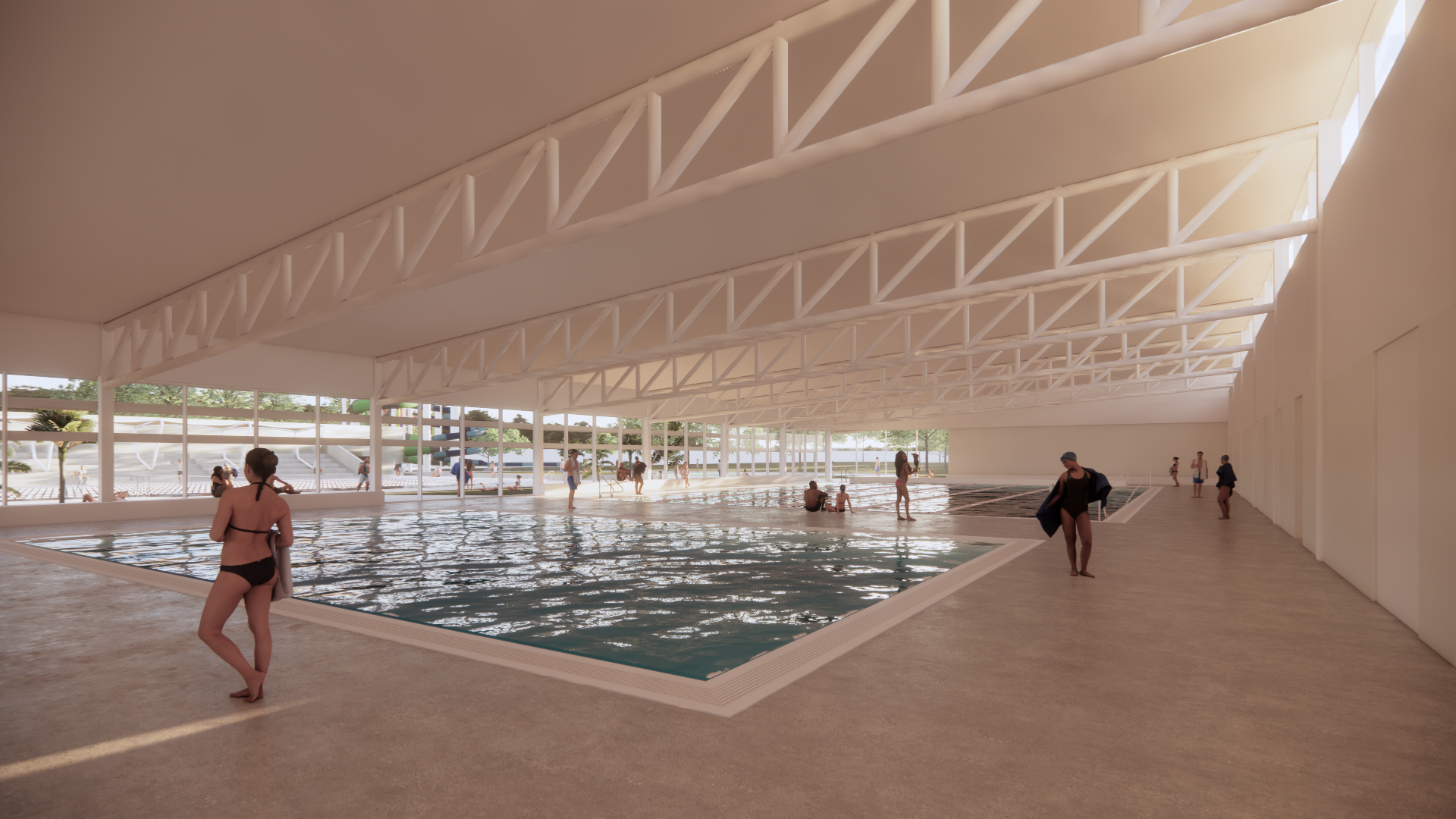 image of generated design plan showing the indoor pool hall