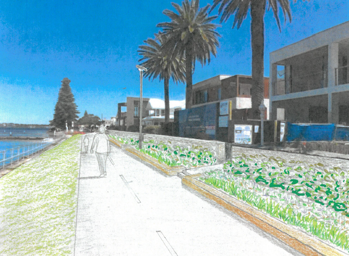 render showing widened footpath