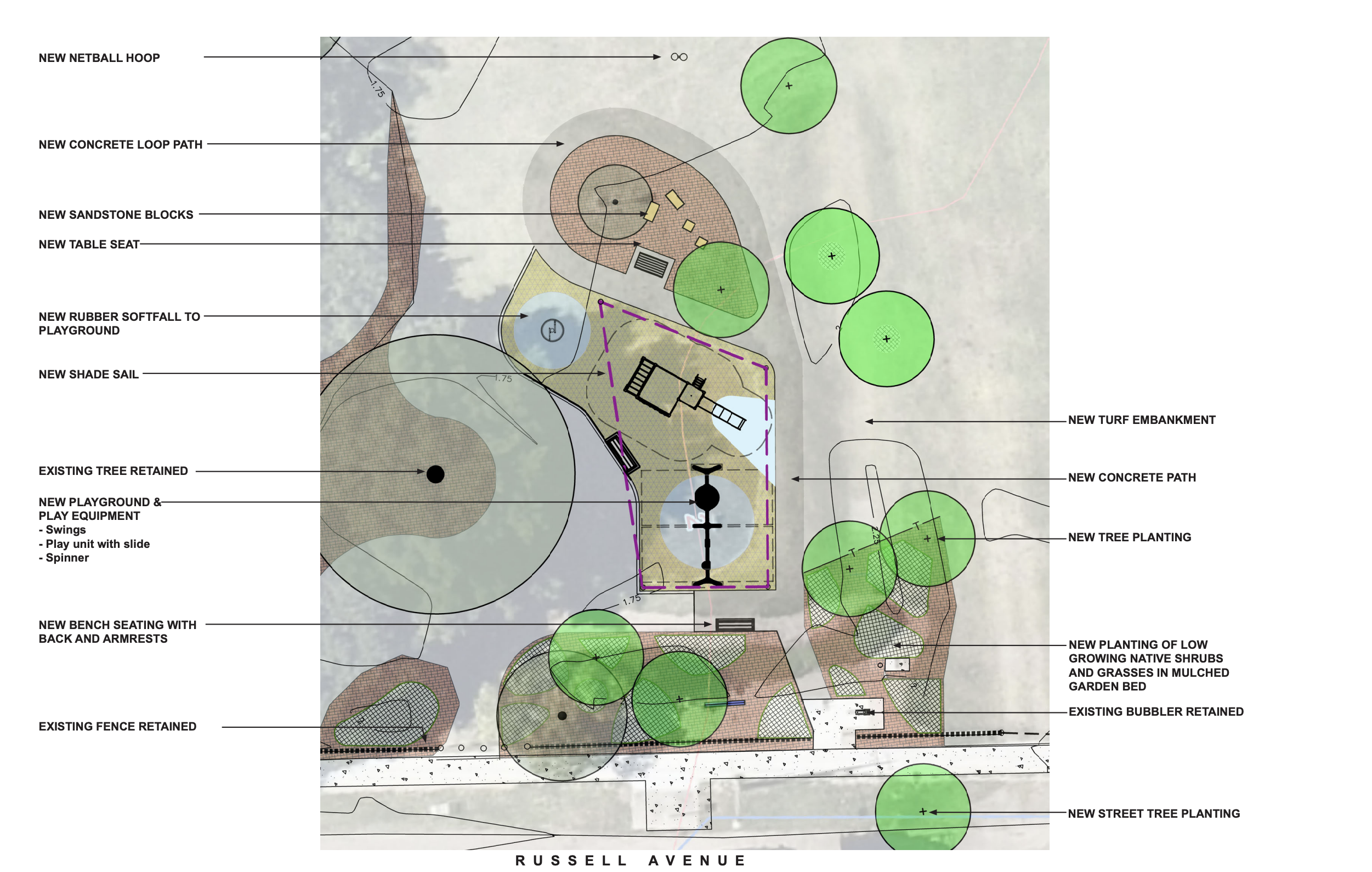 Image of concept plan for Noel Seiffert Reserve, Sans Souci 