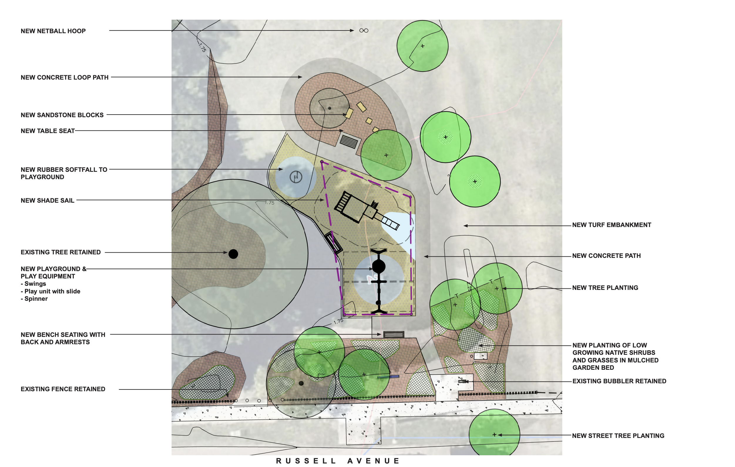 Image of concept plan for Noel Seiffert Reserve, Sans Souci