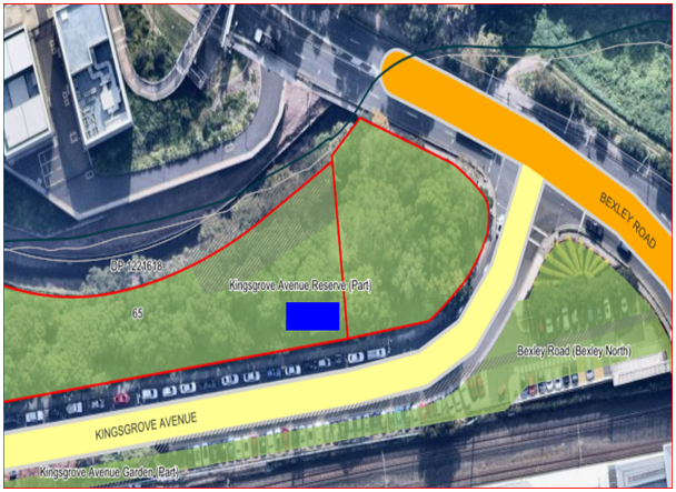 image showing the land bayside council proposes to lease to optus