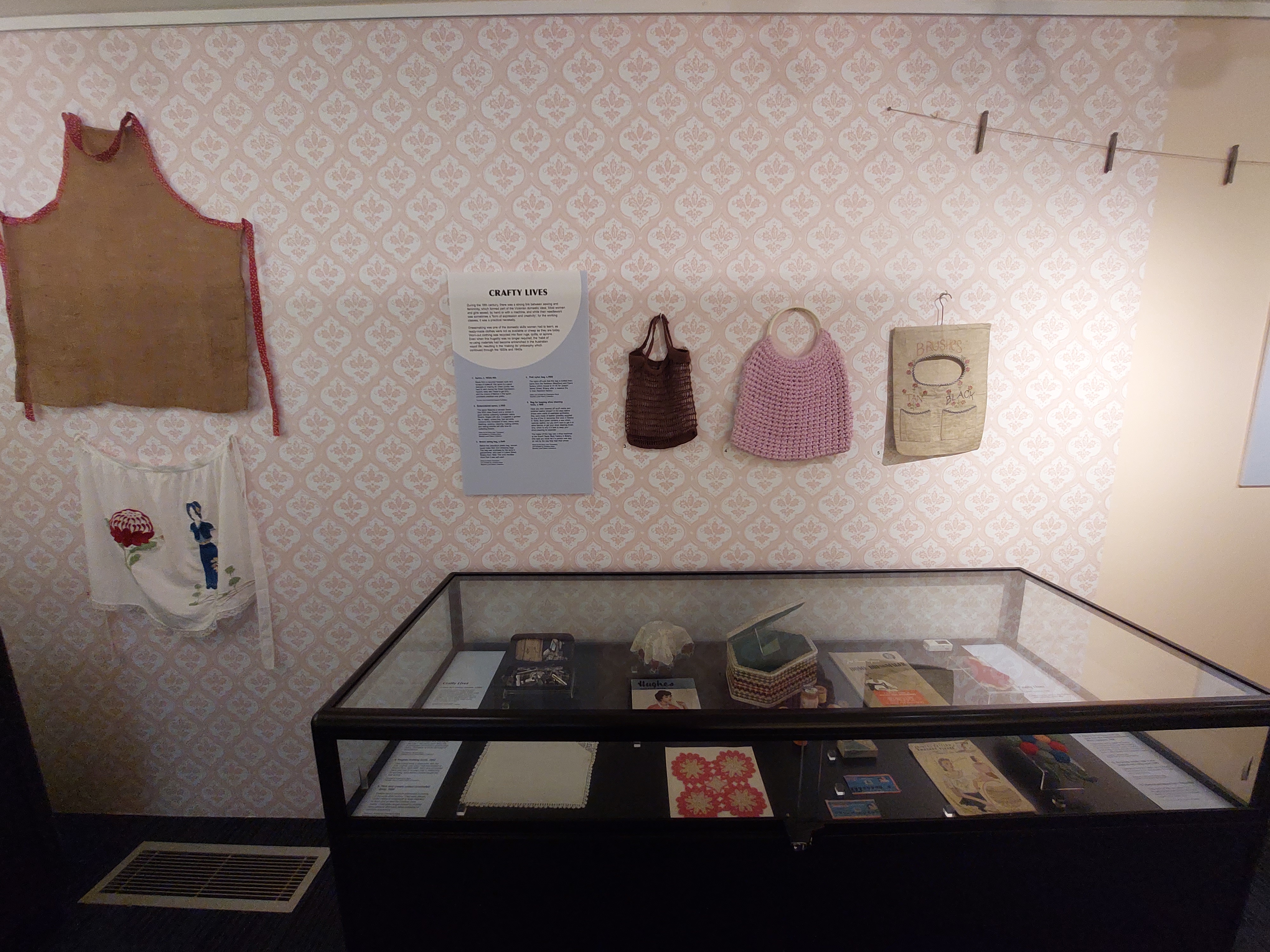 image of photos and artefacts at the exhibition