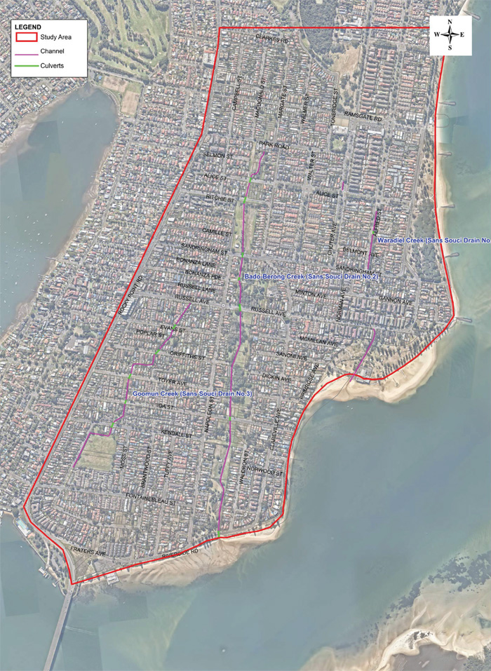 Sans Souci Catchment Map