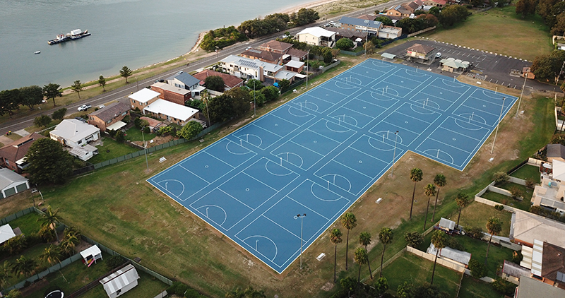 Example of previous works completed by Court Craft at Ettalong Netball Courts which is representative of works to be undertaken at the St. George Netball Courts.