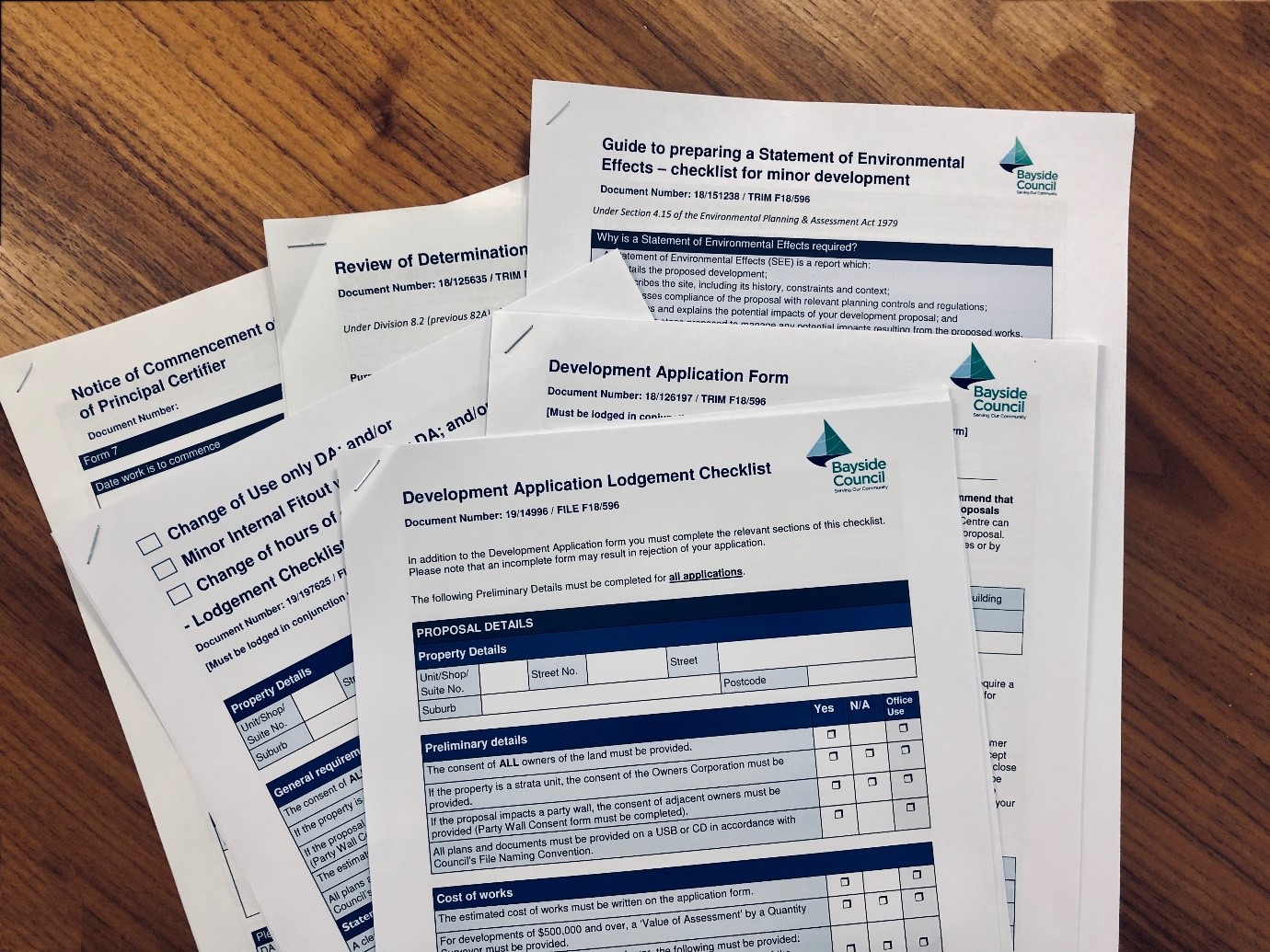 Commonly Used Development Forms Commonly Used Development Forms